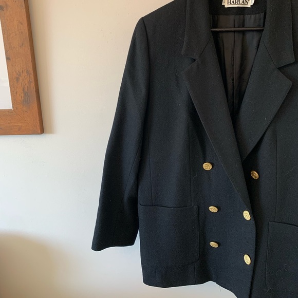 Vintage / Black Blazer / Gold Buttons / Academia - Picture 9 of 9